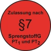 Zulassung nach §7 SprengstoffG
